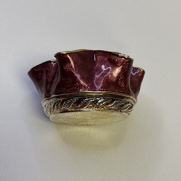 Edgar Berebi Limited Edition Enamel Lilac Pin Trinket Box & Brooch Poinssettia - Picture 10 of 11